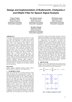 Design and Implementation of Butterworth, Chebyshev
