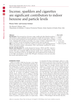 Incense, sparklers and cigarettes are significant contributors to