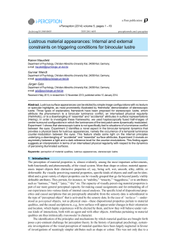 Lustrous Material Appearances: Internal and