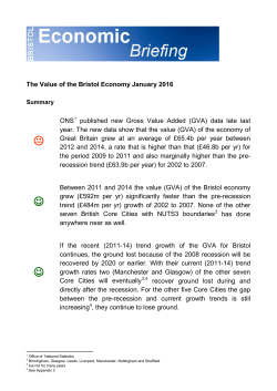 GVA for Bristol from 1997 to 2014: January 2016