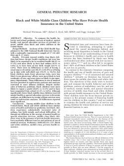 GENERAL PEDIATRIC RESEARCH Black and White Middle Class