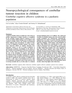 Neuropsychological consequences of cerebellar