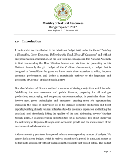 Ministry of Natural Resources Budget Speech 2017