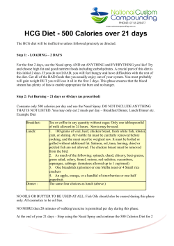 HCG Diet - 500 Calories over 21 days