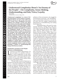 Understood Complexity: Ibsen`s