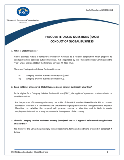 (FAQs) CONDUCT OF GLOBAL BUSINESS