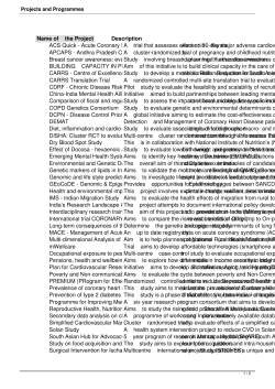 Projects and Programmes