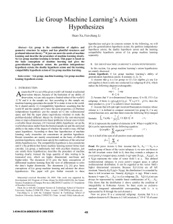 Lie Group Machine Learning`s Axiom Hypothesizes
