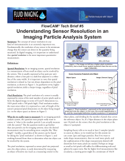 Sensor Resolution - Fluid Imaging Technologies