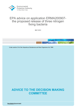 EPA Advice Report () - Environmental Protection Authority