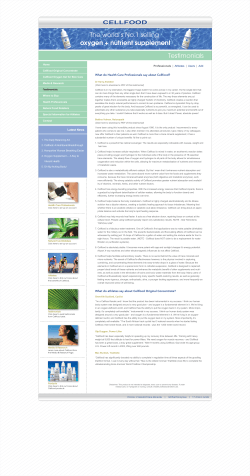 The world`s No.1 selling oxygen + nutrient supplement Testimonials