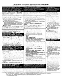 Immigration Consequences of Crimes Summary