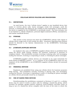 CELLULAR DEVICE POLICIES AND PROCEDURES 5.1