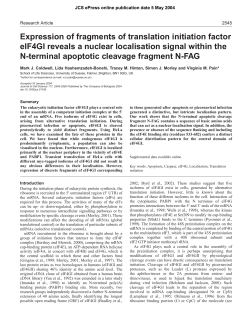 Expression of fragments of translation initiation factor eIF4GI reveals