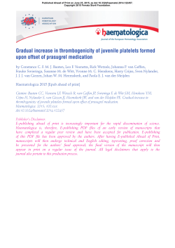 Gradual increase in thrombogenicity of juvenile
