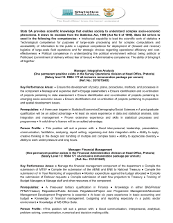 - Statistics South Africa