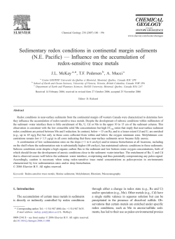 Sedimentary redox conditions in continental margin sediments (N.E.