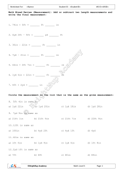 Math Mixed Review (Measurement)