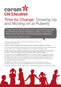 Time for Change: Growing Up and Moving on at Puberty
