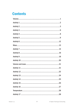 Contents - Aspire Learning Resources