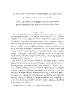 DE BRANGES FUNCTIONS OF SCHROEDINGER