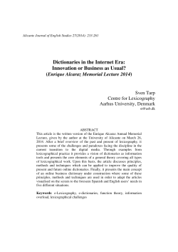 Dictionaries in the Internet Era: Innovation or Business as