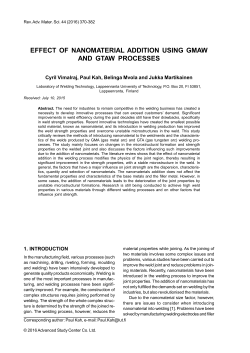 effect of nanomaterial addition using gmaw and gtaw processes