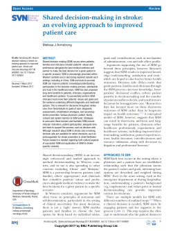 Shared decision-making in stroke: an evolving approach to