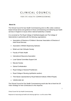 Call to action - College of Optometrists
