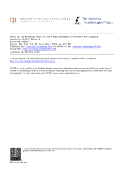 Notes on the Breeding Habits of the Rusty Blackbird in Northern