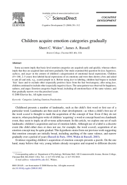 Children acquire emotion categories gradually