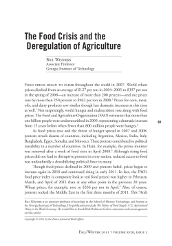 The Food Crisis and the Deregulation of Agriculture