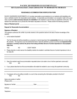 reasonable accommodations verification form