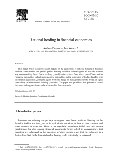 Rational herding in financial economics