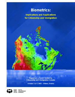 Biometrics - Public Policy Forum