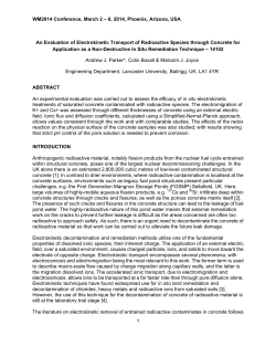An Evaluation of Electrokinetic Transport of Radioactive Species