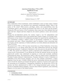 American Federalism, 1776 to 1997: Significant Events