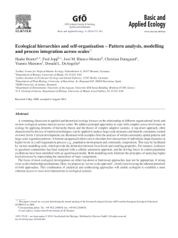 Ecological hierarchies and self-organisation &acirc;&euro;&ldquo; Pattern analysis