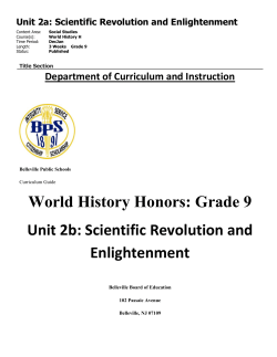 Scientific Revolution and Enlightenment
