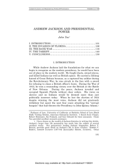 andrew jackson and presidential power