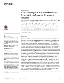 A Spatial Analysis of Rift Valley Fever Virus Seropositivity in
