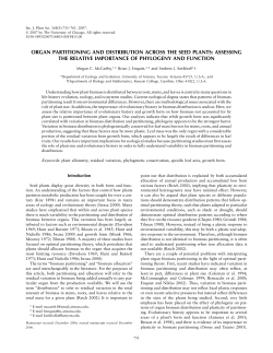 ORGAN PARTITIONING AND DISTRIBUTION ACROSS THE SEED