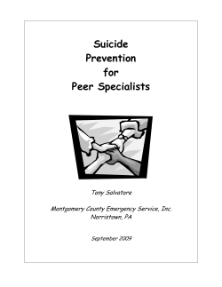 Suicide Prevention for Peer Specialists