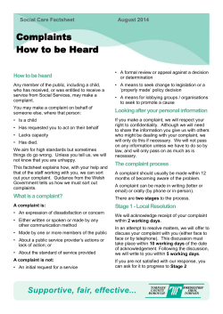 Complaints - How to be heard - Torfaen County Borough Council