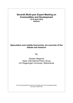 Speculation and volatile food prices: An overview of the