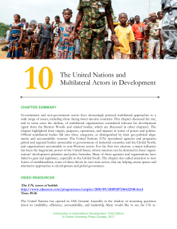 The United Nations and Multilateral Actors in Development