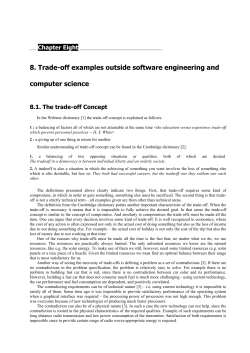 8. Trade-off examples outside software engineering and computer