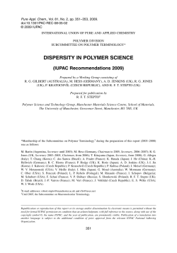 dispersity in polymer science