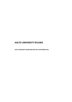 AALTO UNIVERSITY BYLAWS