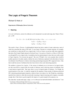 The Logic of Frege`s Theorem
